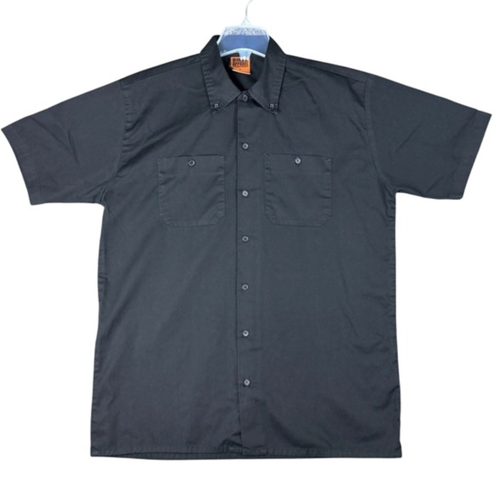 Biker Apparel Company Men's Size L Black Shirt Lets Roll Motorcycle Graphic Work